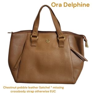 Ora Delphine Women Chestnut pebble leather Shoulder Handbag 2 exterior pockets